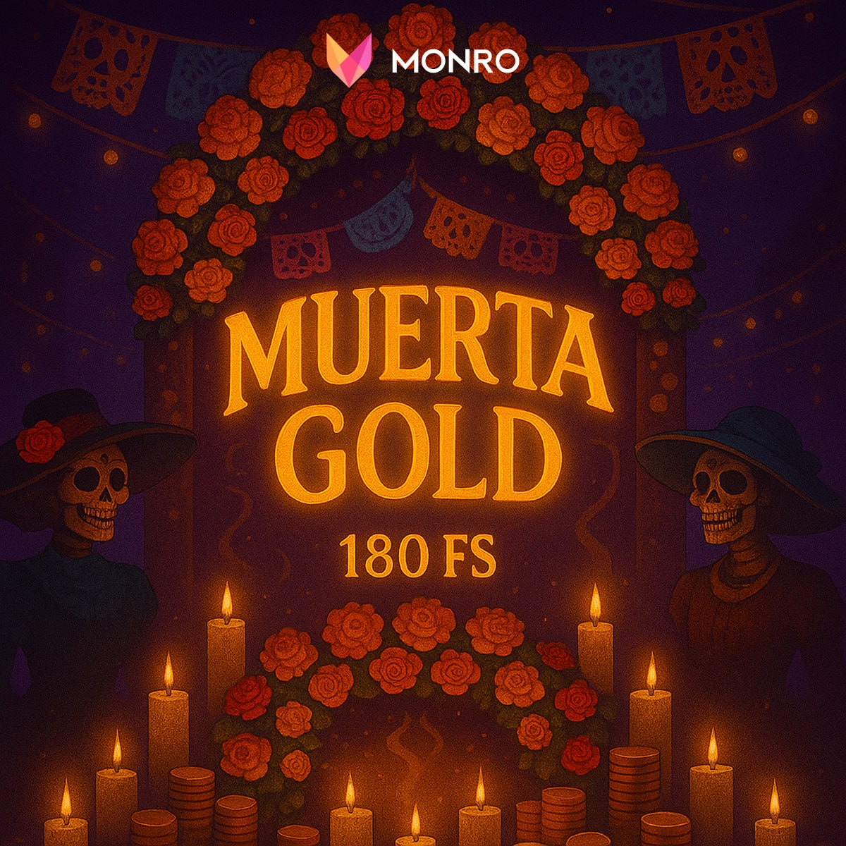 Monro: бонус-код на 180 FS в слоте Lucky Dama Muerta