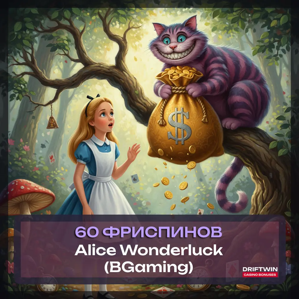 Бонус 60 фриспинов в Alice Wonderluck | BEEF